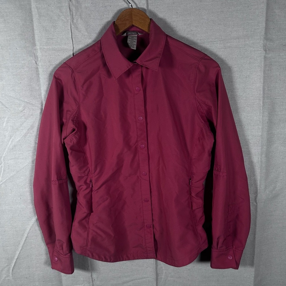 Duluth Trading Co Womens XS Pink Armachillo Long Sleeve Snap Front Hiking Shirt